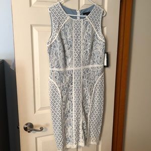 Blue and white lace dress